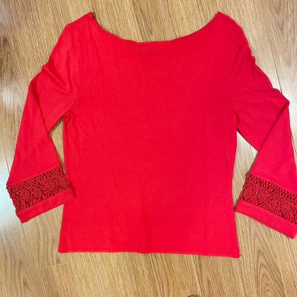 Episode Vintage Red Flowy Blouse with Rope Detailing - M - Picture 4 of 12